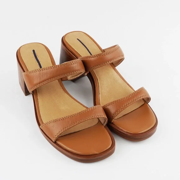 New MADEWELL The Saige Double-Strap Sandal in Leather in Desert Camel - Picture 3 of 8